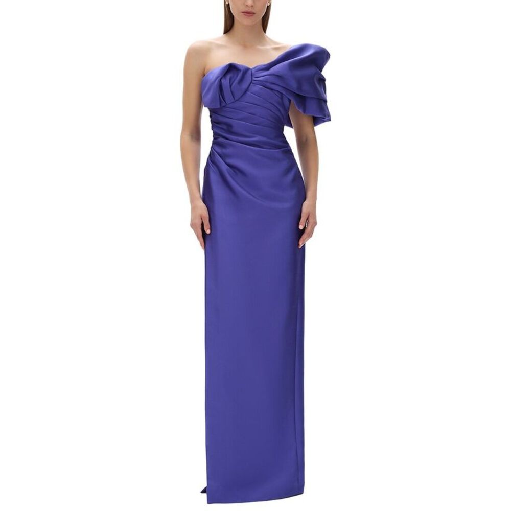 Rachel Gilbert Womens Marlo Fitted Wool & Silk-Blend Gown